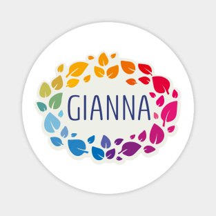 Gianna name with colorful leaves Magnet